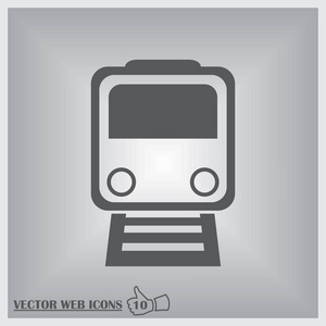 火车 icon.train 矢量在灰色的背景上。交通工具图标