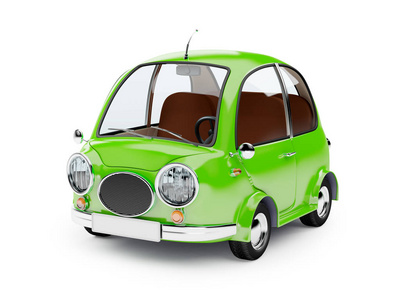 绿色的圆形小型车照片