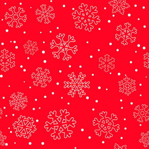 无缝冬季圣诞假期模式。与白色雪花的壁纸。新的一年设计背景
