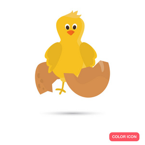 针对 web 和移动设计鸡颜色平面图标