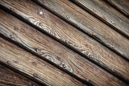 旧的木墙。木板的细节