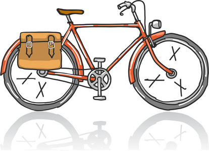 老学校自行车素描矢量插图剪贴画图像