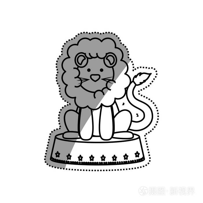 马戏团狮子卡通插画-正版商用图片0wl0df-摄图新视界