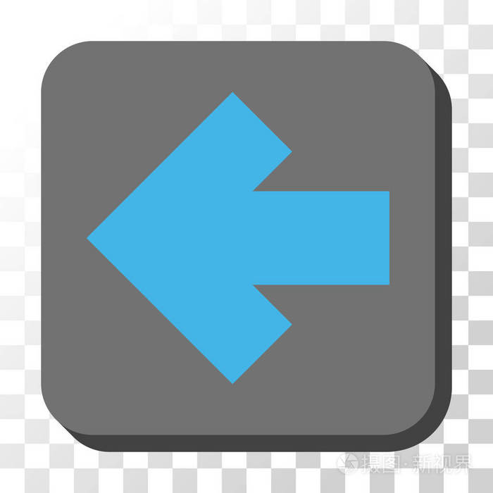 箭头键向左圆形方形矢量按钮