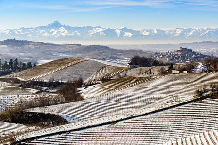 根据葡萄园山雪 Langhe 地区在意大利