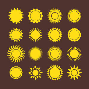太阳图标集合矢量图