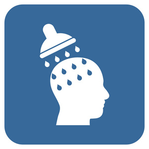 脑洗平平方矢量图标照片