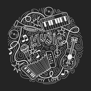 乐器手风琴涂鸦图片