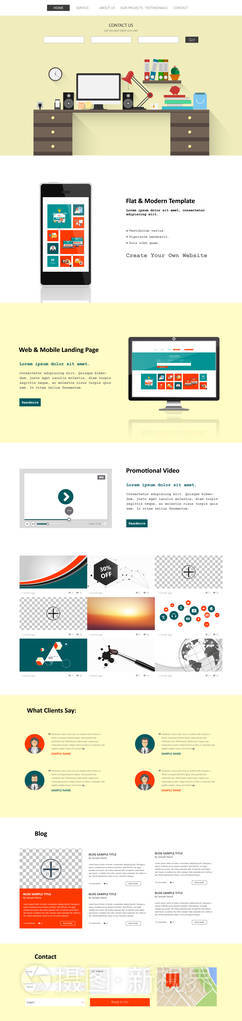 现代的单页网站模板