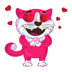 粉红猫卡通图片
