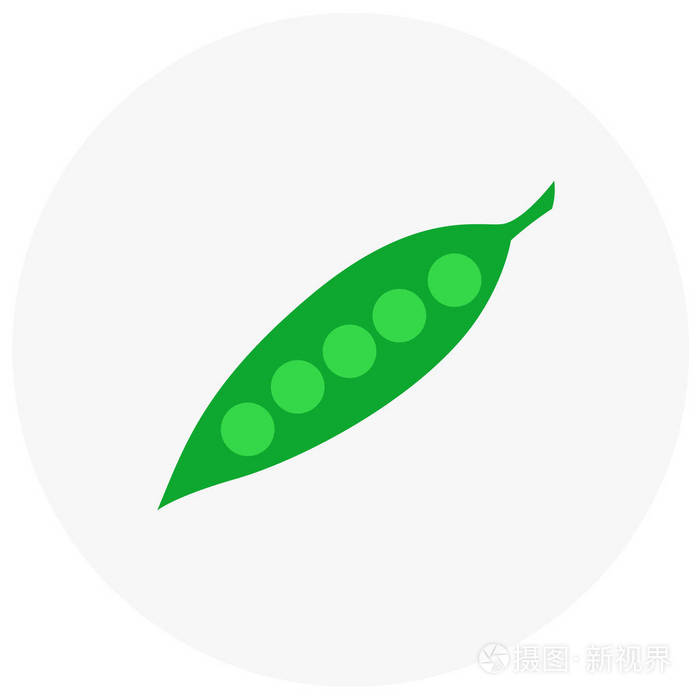 豌豆在彩色背景上孤立的时尚平面样式图标您设计logoui的的蔬菜符号