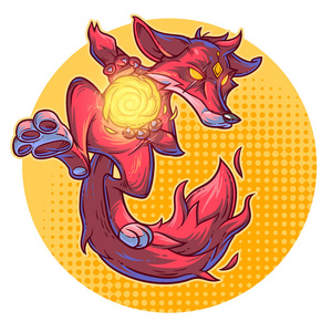 火狐狸的插图对繁殖火烈鸟火狐狸小熊猫, 火狐浏览器或小熊猫火狐狸