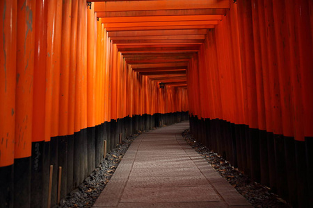 日本京都伏见 Inari 神社红托里门口