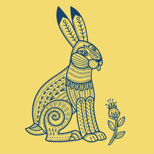 优雅图腾兔子兔子兔子图腾动物照片