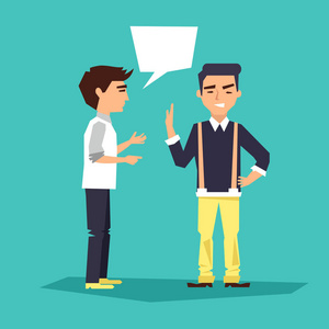 两个说话的人照片