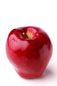 斑点的单一的成熟多汁的红苹果