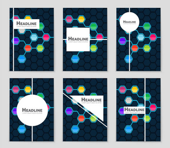 抽象矢量布局背景集。艺术模板设计 列表 页面 样机宣传册主题样式 横幅 想法 封面 小册子 打印 传单，书，空