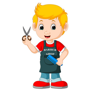 可爱的理发师卡通照片