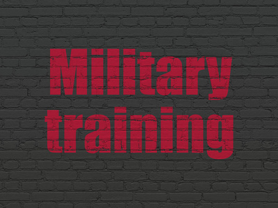 学习理念  在背景墙上的军事训练
