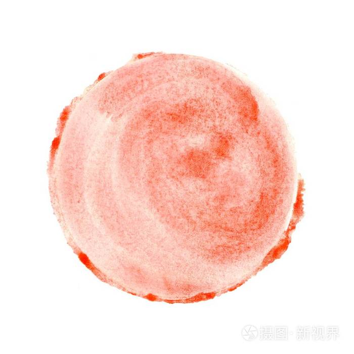 孤立的红色水彩圆圈