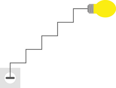 灯泡与插入的楼梯