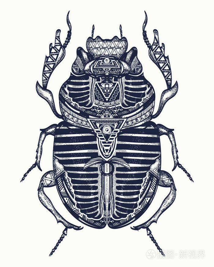 圣甲虫纹身,古代埃及艺术.精神象征法老