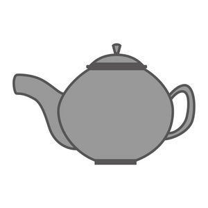 茶壶厨房工具孤立的图标