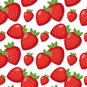 草莓的无缝模式。浆果无尽的背景，纹理。水果。矢量图