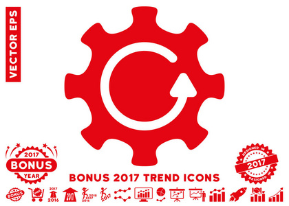 Cog 旋转方向平面图标与 2017年奖金趋势