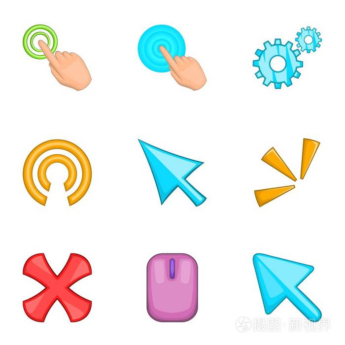 游标指针图标集,卡通风格插画-正版商用图片0wnti2-摄图新视界
