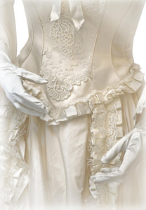 女人 手套 古董 缎子 服装 装饰品 美丽的 仪式 浪漫的