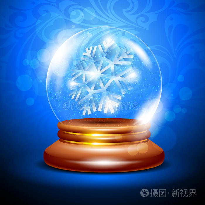 带雪花的圣诞雪球