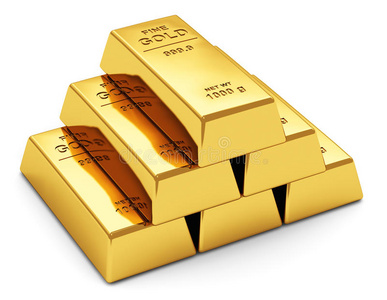 贵金属金锭传统中国黄金锭金锭中国金锭成堆的金锭航运托盘上止国