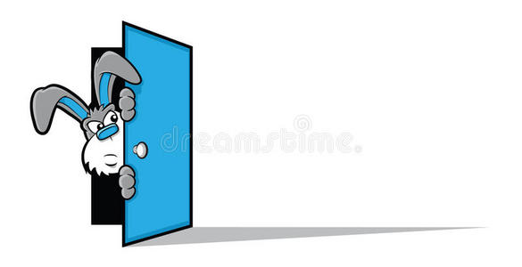 卡通兔子开门照片