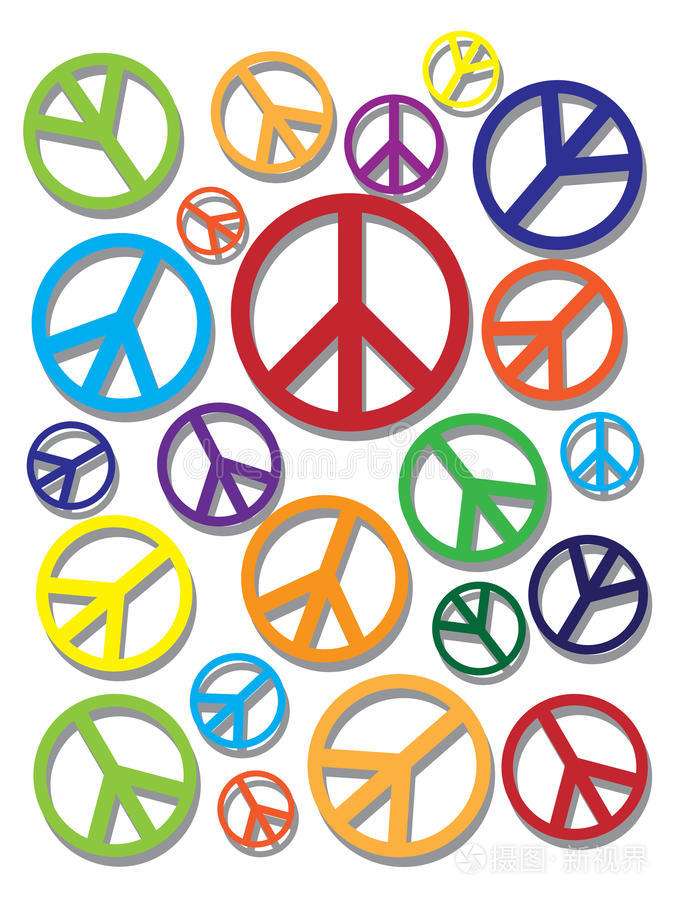 纹理背景上的彩色和平符号