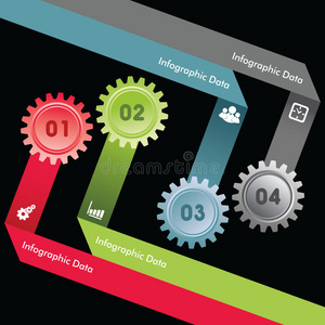 创意齿轮信息图形选项横幅图片