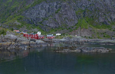 挪威峡湾渔村的白夜