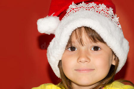 戴圣诞帽的小女孩