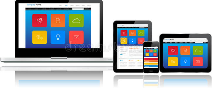 多个设备上的网站模板