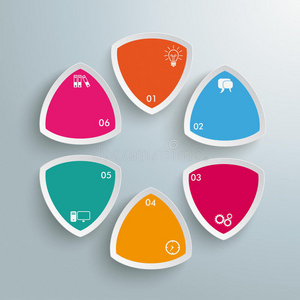 6个圆形三角形照片