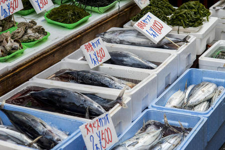 日本市场上的鲜鱼