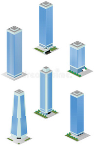等距高层城市办公楼图片