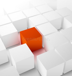 红方块抽象三维立体背景图片