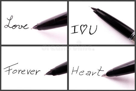 笔在纸上写下爱情的碎片