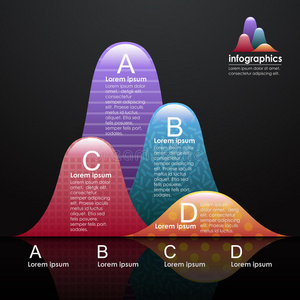 矢量抽象三维图表信息图