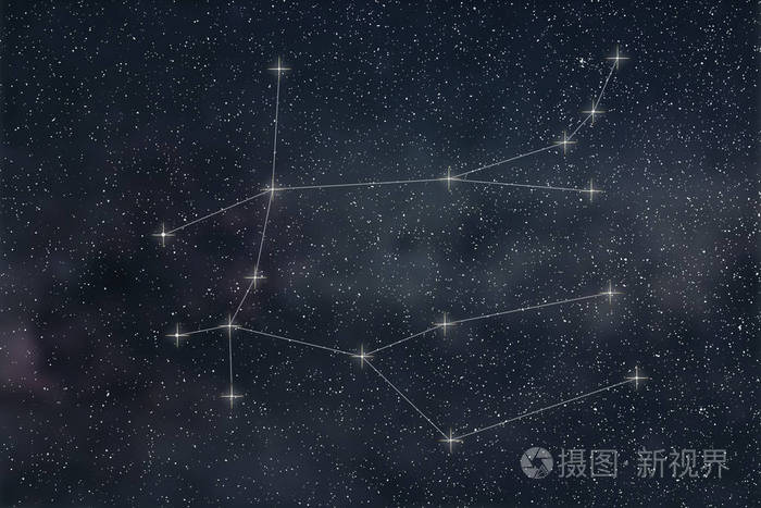 双子星座 黄道十二宫双子座星座线照片 正版商用图片0wqxx2 摄图新视界