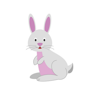 可爱的卡通兔子矢量图
