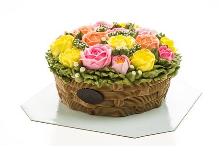 美丽的七彩花蛋糕