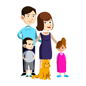 幸福的家庭插画设计