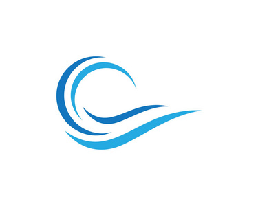 水波浪 logo 模板矢量照片